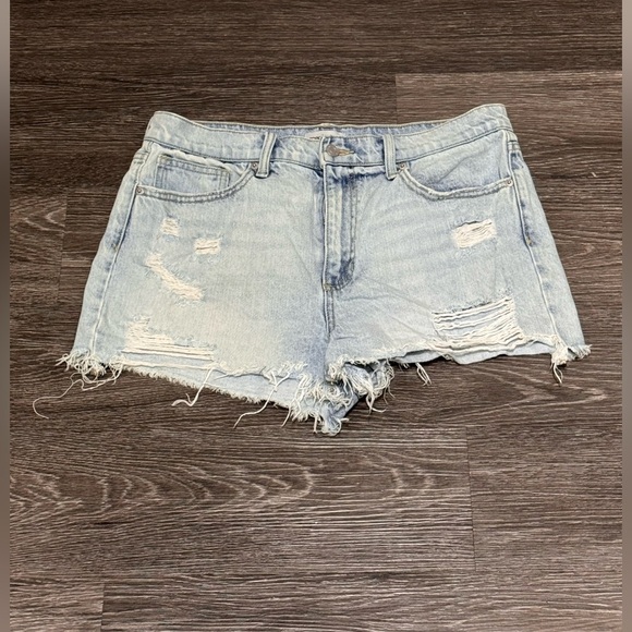 Sneak Peek Pants - Sneak Peek Light Blue Distressed Jean Shorts